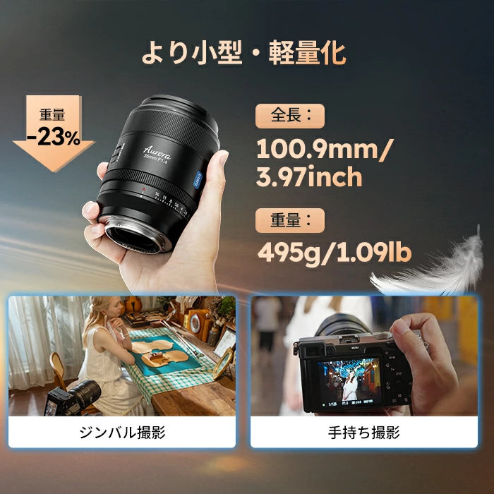 Aurora 35㎜ F1.4 フルフレームAFレンズ